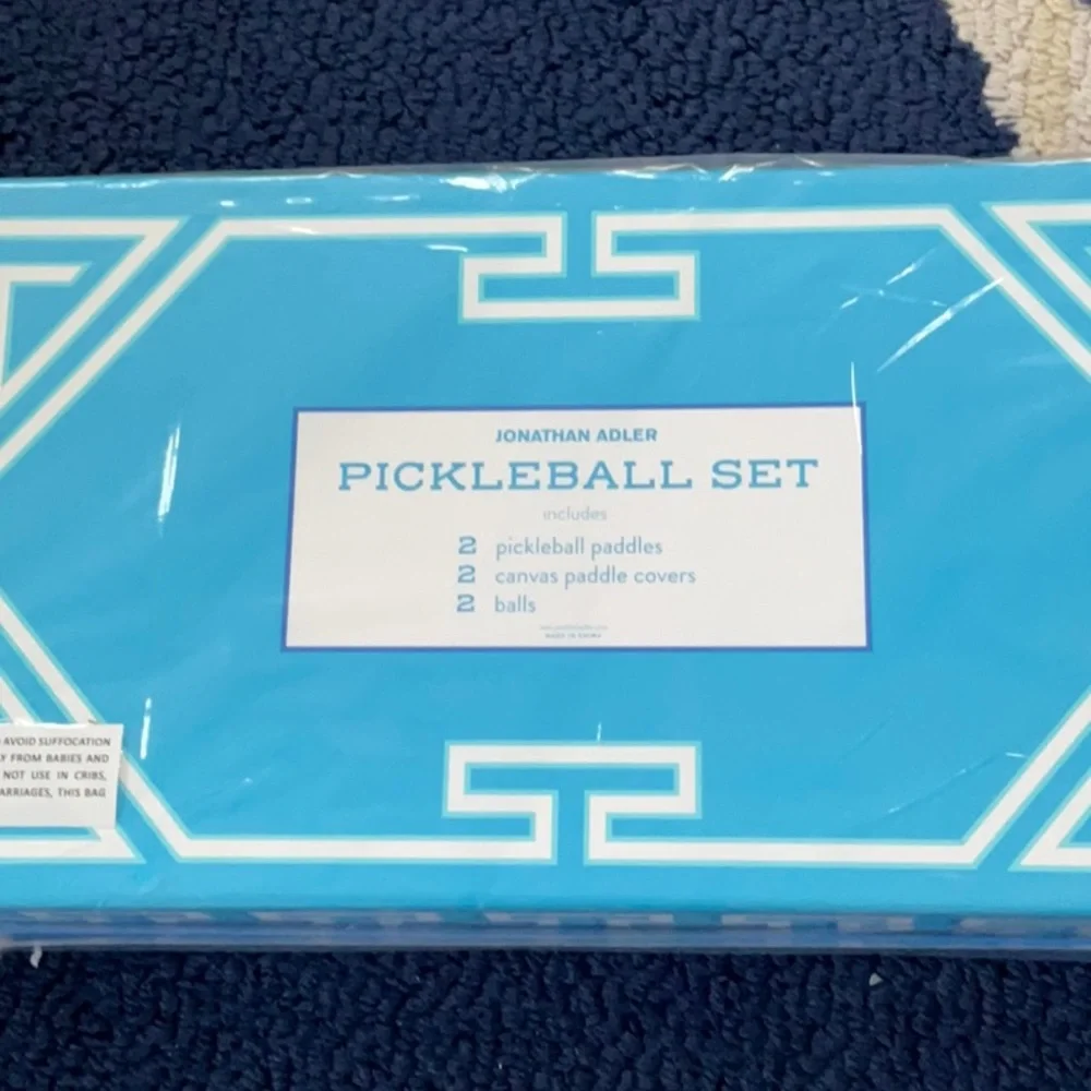 NEW JONATHAN ADLER LABYRINTH PICKLEBALL SET, IN BOX, GREAT GIFT OR FOR YOURSELF